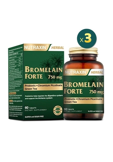 Nutraxin Bromelain Forte 60 Tablet 3 Adet