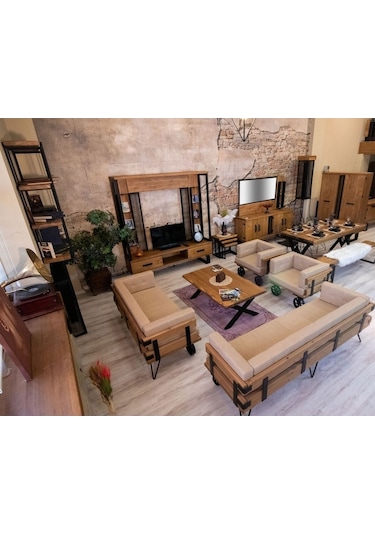 Ntconcept Ntconcept Masif Ağaç Loft Koltuk Takımı