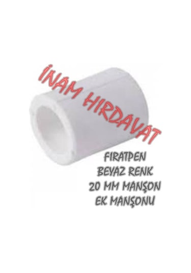 Manşon - 20 Mm Ek Manşonu - Firatpen Beyaz - Pprc