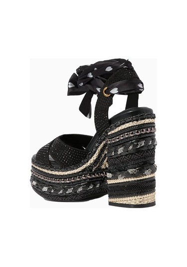 Kurt Geiger Chelsea Scarf 135 Lüks Tasarım, Kadın Platform Sandalet Siyah