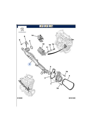 Motor Suyu Giriş Manifoldu 1.2 Benzinli - Astra O5