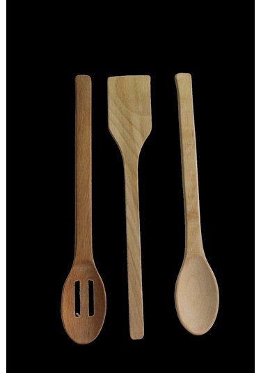 Ahşap 3'lü Kaşık Seti GÜmüş