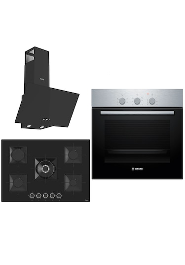 Bosch - Ferre HBF011BR0T - SS035 - D086 Siyah Ankastre Set