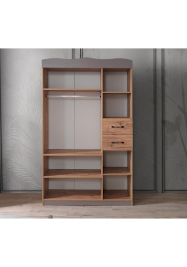 Aynalı 3 Kapılı 2 Çekmeceli Gardırop Elbise Dolabı 130x50x210cm