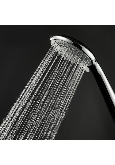 Qianfan New 5 Fonksiyonlu Duş Başlığı + 150cm Duş Spirali Siyah