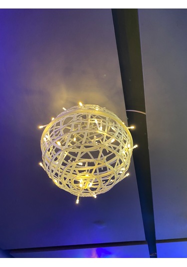 Sekizgen Led 25 Cm Sarkit Yilbaşi Küre Top Dekorati F Aydinlatma Diş Ve I Ç Mekan Uyumlu Gün Işığı