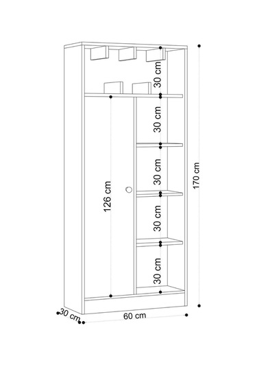 Decormet Jemma Kitaplık Safir Meşe Çok Renkli