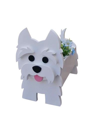 Jeehugo West Highland White Terrier Köpek Figürlü Pvc Bitki Saksısı - Özel Tasarım, 7-10 Gün Hazırlanır, Stoklama Önerilir