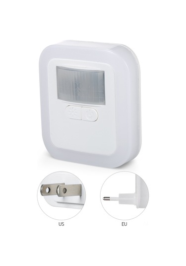 Qingmipy Hareket Algılayıcı Led Gece Lambası, Parlaklık Ve Süre Ayarlı, Anahtarlı, 110-240v, Ev Dekoru, Odalar Ve Koridorlar İçin Küçük Avrupa Tipi