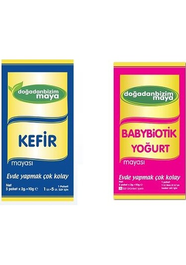 Doğadan Bizim Maya Babybiotik Yoğurt Mayası 10 G + Kefir Mayası 10 G