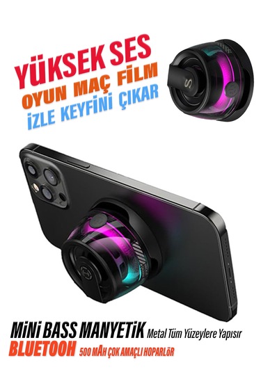 Bluetooth Hoparlör Yüksek Ses Mini Bas Manyetik Kablosuz Speaker