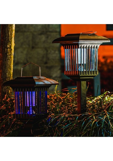 Ulzyvf Güneş Enerjili Sivrisinek Lamba - Siyah, Suya Dayanıklı, Bahçe Kullanımı Siyah