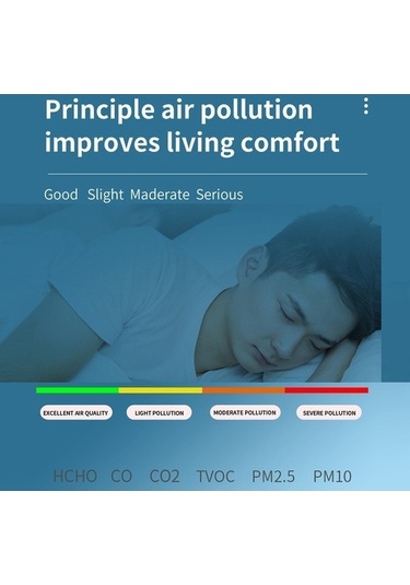 Xinxin Pm2.5/pm10 Hava Kalitesi Dedektörü İç Mekan Hava Kalitesi Monitörü Siyah