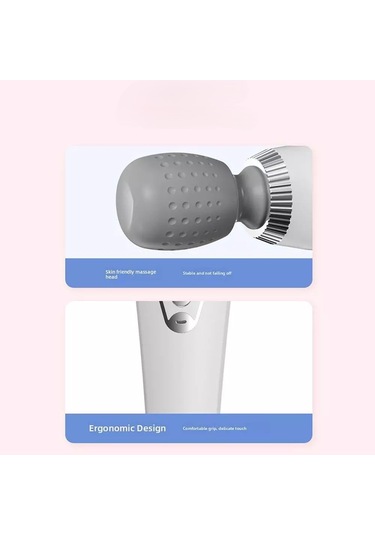 Şarjlı Sessiz Titreşimli Tüm Vücut Masaj Cihazı Su Geçirmez Silikon Başlık Beyaz