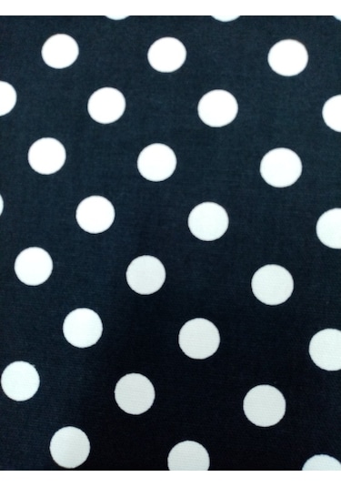 Hayat Home Siyah Puantiyeli Duck Keten Kumaş -Ranır Kumaşı