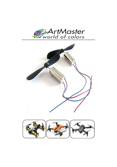 Mini Drone Motoru 2 Adet Çekirdeksiz Yüksek Hızlı Güçlü Deney Dc Dron Motoru Uçak Mini Drone Motoru Okul Helikopter