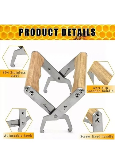 Zyzqstore Arı Kovanı Paslanmaz Çelik Çerçeve Kavrama Tutucu Yakalama Tutucu