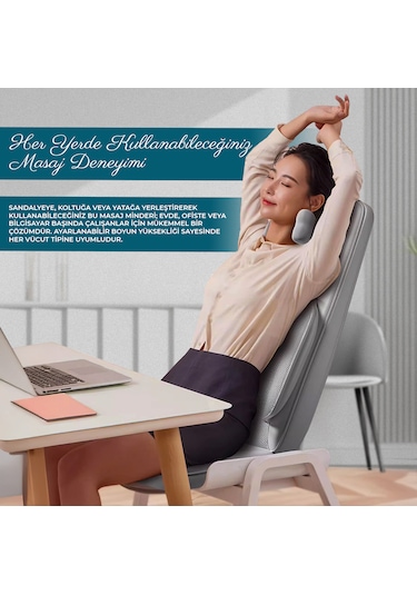 Rlx50 3d Shiatsu Masaj Koltuğu Isıtmalı, Titreşimli, Masaj Cihazı Gri