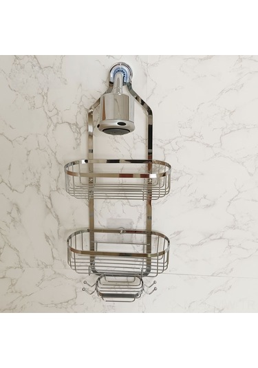 Moveevo Duvar Delmeyen, Çözebilir Chrome Banyo Rafı - Duş Başlığı Ve Depolama İçin Demir Yapı, Kolay Kurulum Diğer