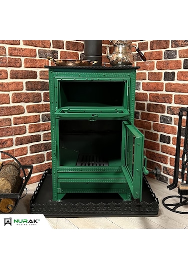 Rizenin Doğasından Yeşil Lüks Fırınlı Şömine