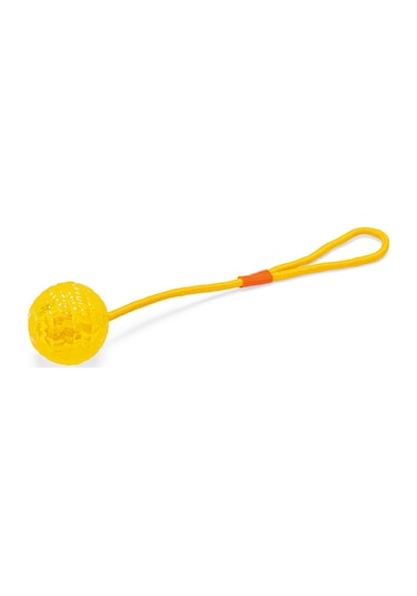 Karlıe İpli Plastik Top Köpek Oyuncağı Sarı 16cm