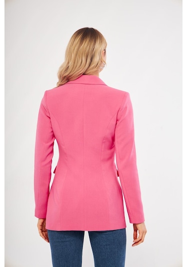 Lovelf Tek Düğme Klasik Ceket Pembe Pembe
