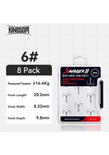 Krallık 3x Karbon Çelik Güçlü Tiz Kanca Olta Takımı Kanca Yüksek Mukavemetli Tuzlu Su Korozyon Önleyici Balıkçılık Kanca 6