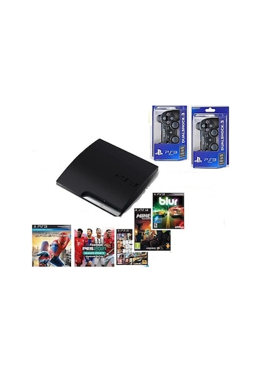 PS3 500 GB + 2 Adet Kol + 74 Adet Oyun (2. El)