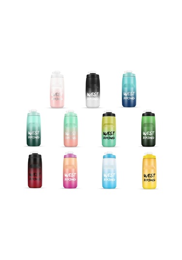 Batı Bisiklet 620ml Bisiklet Su Şişesi Taşınabilir Açık Bisiklet Su Bardağı, Renk: Siyah Yeşil Degrade Diğer