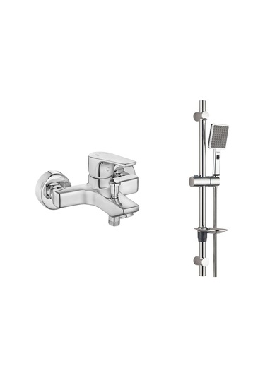 Eca Niobe Banyo Bataryası + T-may Sümbül Oval Borulu Hareketli Sürgülü Duş Seti Üst Takımı