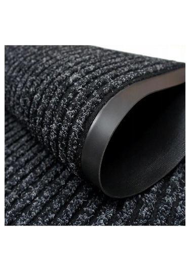 Oluklu Siyah Çamur Kazıyıcı Sıyırıcı Kapı Önü Paspası 60x90
