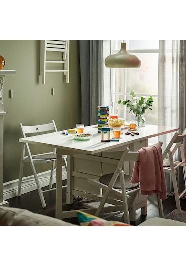 Ikea Beyaz Modern Yemek Masası - Katlanır Mutfak Masası