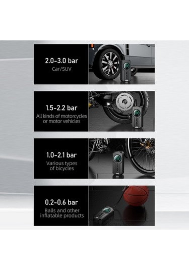 Sones Araba Kablosuz Şişme Pompa Elektrikli Araba Lastiği 12v Yüksek Güçlü Şişirme Güncelleme