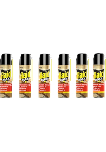 Raid Max Böcek Savar Kokusuz Sprey 6 x 300 ML