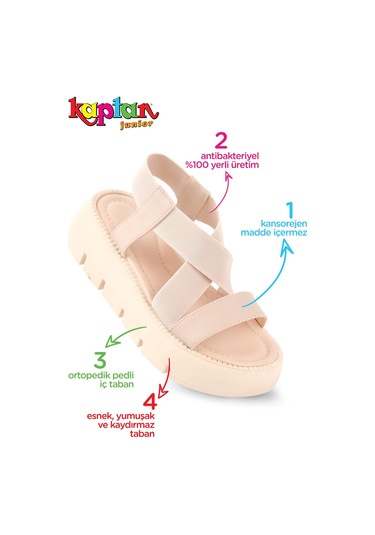 Kaptan Junior Kız Çocuk Ortopedik Ayakkabı Sandalet Poyk 505 001
