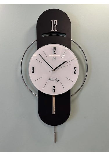 MetaQuartz Aksesuar Antrasit-gümüş Milano Time Modern Dekoratif Metal Duvar Saati Antrasit