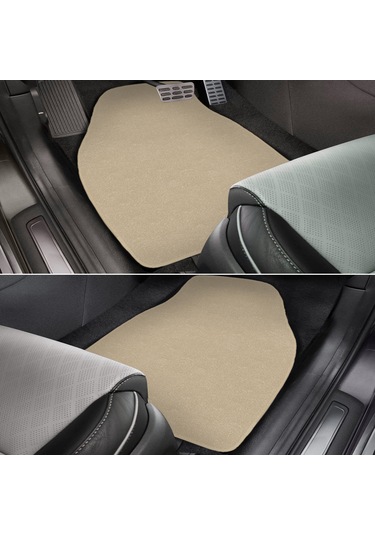 5 Parça Açık Kahverengi Araç Halı Paspas Takımı Ön Ve Arka Uyumlu Taban Koruyucu