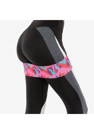 Mor Kamuflaj Direnç Bantları Spor Kaymaz Squat Kalça Eğitim Örgülü Elastik Bant Genişletici Fitness Uyluk Yoga Egzersiz S Çok Renkli