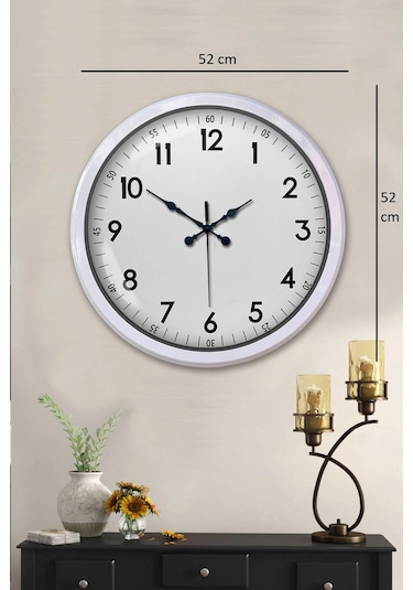 Zentime White Classic 52 Cm Metal Dekoratif Stil Duvar Saati Çok Renkli