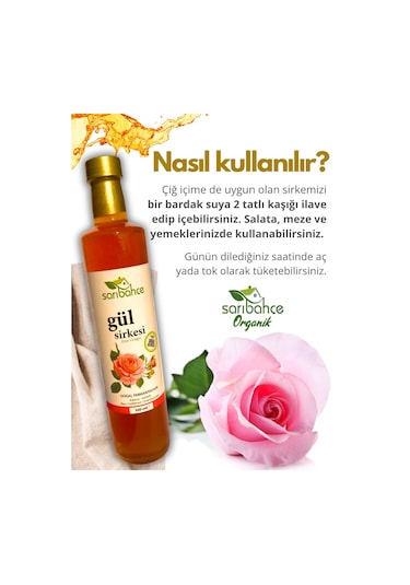 Gül Sirkesi 500 Ml - Organik Doğal Fermantasyon