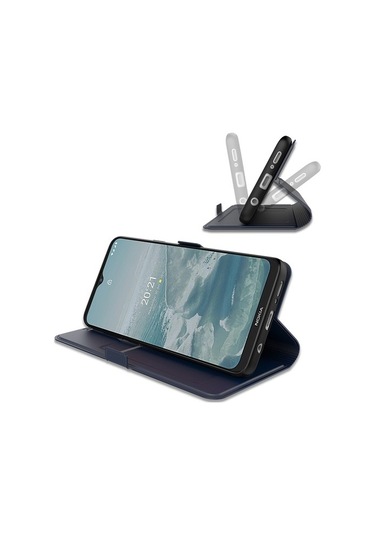 Joyhub Nokia G20 Için Pu Deri Kart Tutucu Yuvası Telefon Kılıfı Çift Manyetik Toka Standı Kapak Çevirin - Mavi Mavi Yok Havalandırma D5w3s1