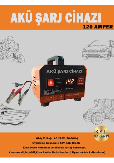 Polat 12 Volt 5-120 Amper Akü Şarj Cihazı