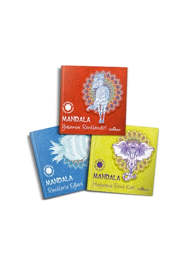 Mandala Büyükler Için Boyama Seti - 3 Kitap