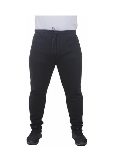 Starbattal Büyük Beden Fermuarlı Eşofman Altı 3Ip 11517 Sıyah-Siyah