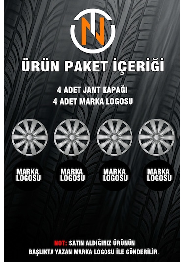 Renault R 9 Broadway 16 İnç Jant Kapağı Takım Gri G117