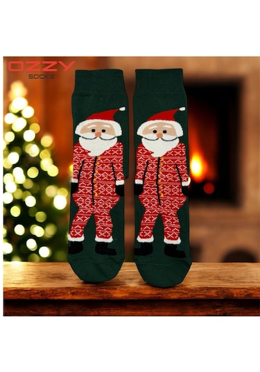 Ozzy Socks Unisex Yılbaşı Çorap 3 Çift Yeşil