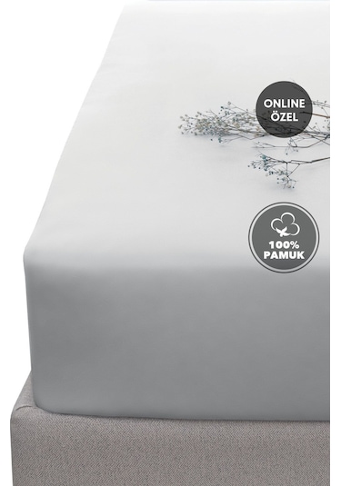 Yataş Softy Çift Kişilik %100 Pamuk Lastikli Penye Çarşaf -  Gri