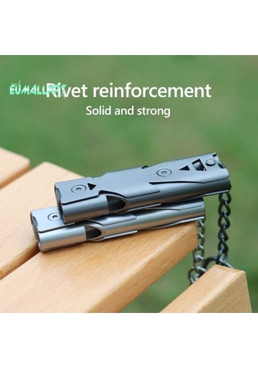 Koyu Gri Açık İmdat Düdüğü Çift Tüp 80-150db Yüksek Desibel Paslanmaz Çelik Kuş Eğitimi Koyu Gri