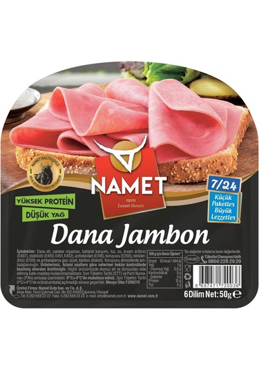 Namet Dana Jambon 7/24 50 Gr X 12 Adet Hazır Dilimlenmiş Şarküteri Lezzeti