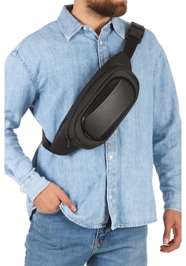 Newish Polo Çapraz Kabuklu Bel Ve Omuz Çanta-free Bag Suni Siyah